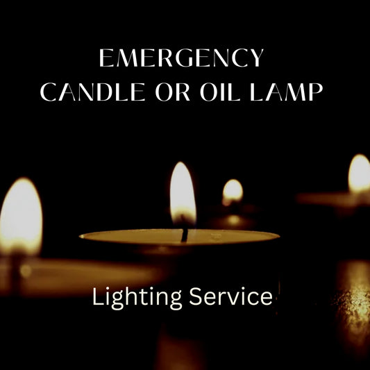 EMERGENCY CANDLE or OIL LAMP  LIGHTING SERVICE